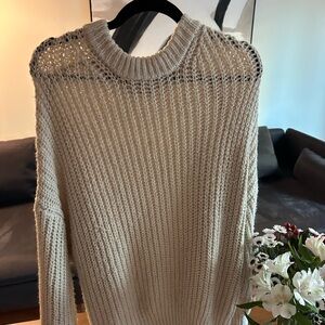 Pull&Bear oversized Cream Knit Sweater, size S